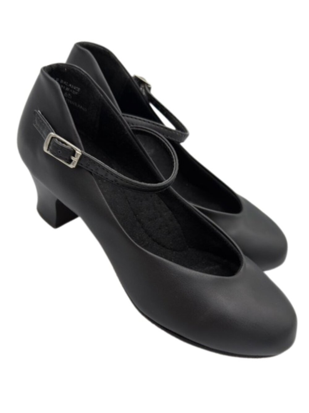 Mary Jane Clog Shoes Size 6W Black Leather Sole Wide Width Comfort Workwear
